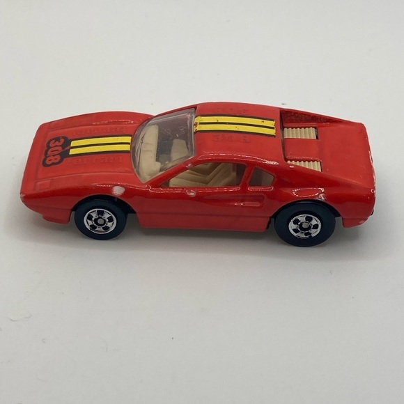Vtg 70s Hot Wheels Orange Ferrari 308 Loose Diecast Car 1977 1:64 Black Walls - Picture 2 of 5